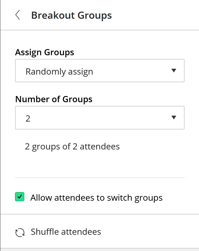 image of random group assignment settings