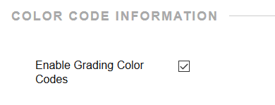 turn on color coding checkbox