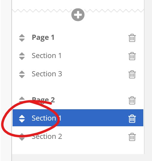 image of move section or page button