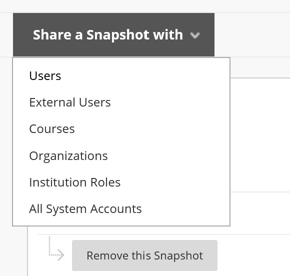 image of share snapshot with options