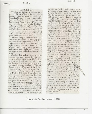 Voice of the Fugitive - August 26, 1852