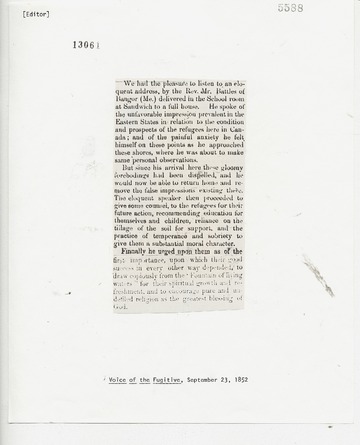 Voice of the Fugitive - September 23, 1852