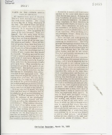 Christian Recorder - March 19, 1855