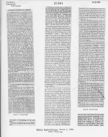Weekly Anglo-African - March 3, 1860