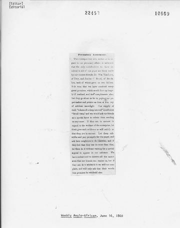 Weekly Anglo-African - June 16, 1860