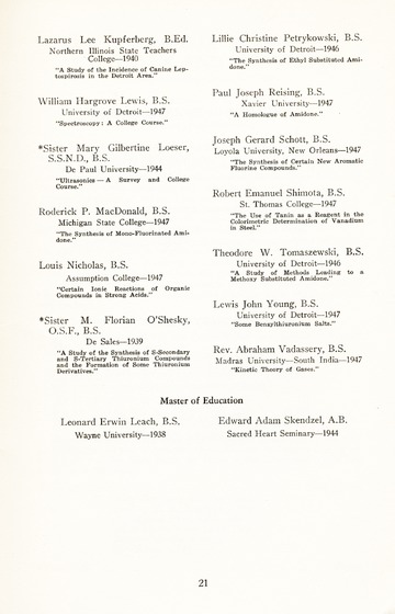 University of Detroit Commencement Exercises June 15, 1949