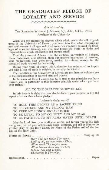 University of Detroit Commencement Exercises June 15, 1949