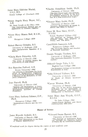 University of Detroit Commencement Exercises June 14, 1950