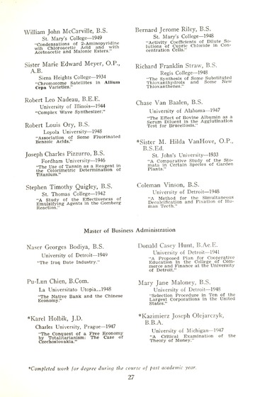 University of Detroit Commencement Exercises June 14, 1950