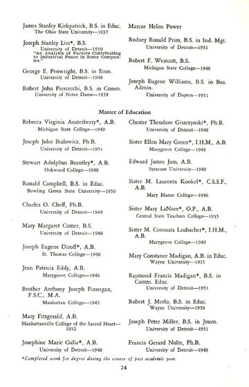 University of Detroit Commencement Exercises University of Detro