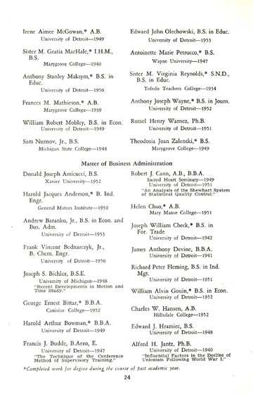 Commencement Exercises University of Detroit Memorial Building J