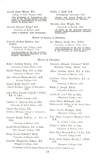 Commencement Exercises University of Detroit Memorial Building J