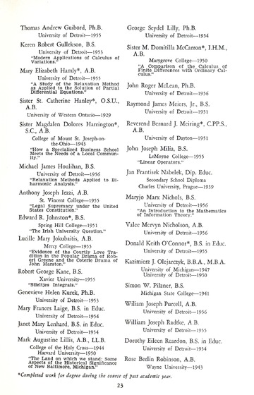  University of Detroit Commencement Exercises Memorial Building 