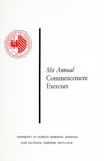 81st Annual Commencement Exercises University of Detroit Memoria
