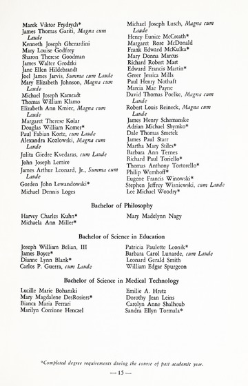 University of Detroit 85th Annual Commencement May 4, 1968