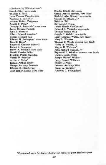 87th Annual Commencement Exercises May 2, 1970 Memorial Building