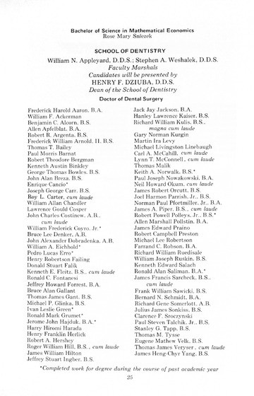 87th Annual Commencement Exercises May 2, 1970 Memorial Building