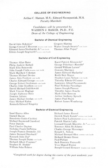 91st Annual Commencement Exercises May 11, 1974 Memorial Buildin