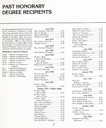 University of Detroit  Commencement Calihan Hall May 16, 1981