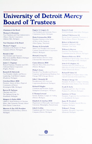 University of Detroit Mercy Annual Commencement May 10, 1997 Cal