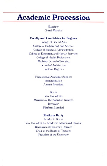 University of Detroit Mercy Annual Commencement May 15, 1999 Cal