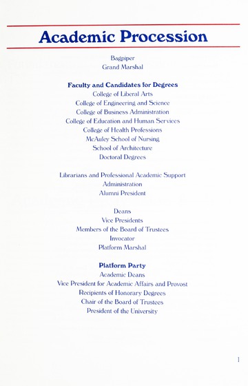 University of Detroit Mercy Annual Commencement May 12, 2001 Cal