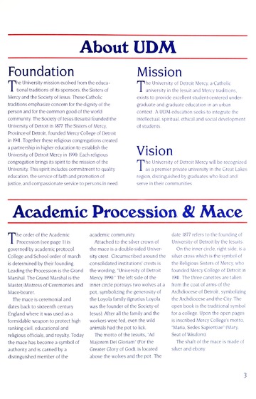 University of Detroit Mercy Annual Commencement May 12, 2001 Cal