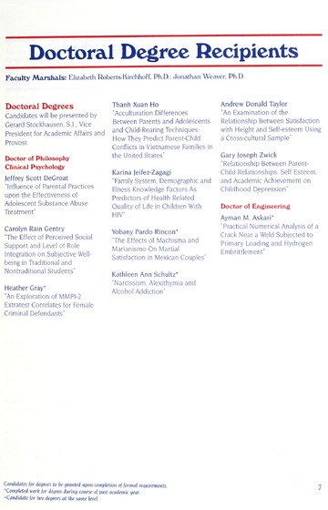 University of Detroit Mercy Annual Commencement May 8, 2004 Cali