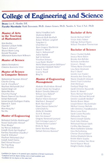 University of Detroit Mercy Annual Commencement May 8, 2004 Cali