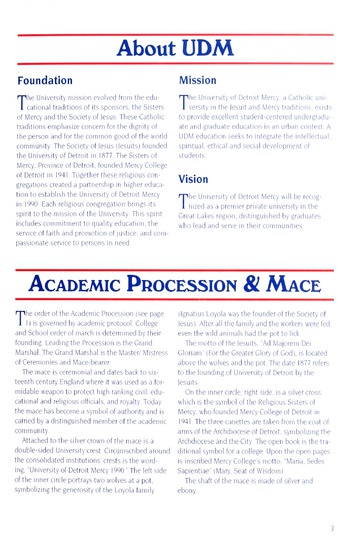 University of Detroit Mercy Annual Commencement May 10, 2008 Cal
