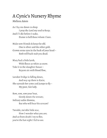A Cynic's Nursery Rhyme