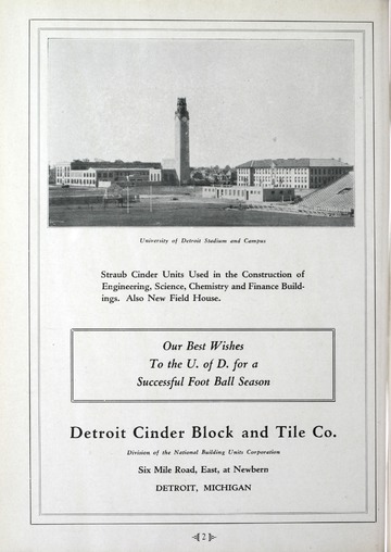 University of Detroit vs. Albion College Program