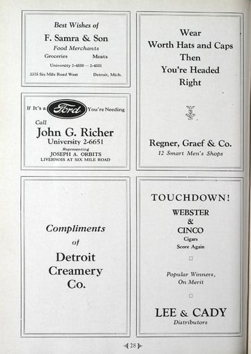 University of Detroit Football Collection: University of Detroit vs. University of Iowa Program