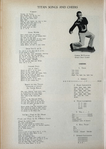 University of Detroit Football Collection: University of Detroit vs. Western State Teachers College Program