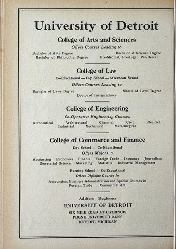 University of Detroit Football Collection: University of Detroit vs. Marquette University Program