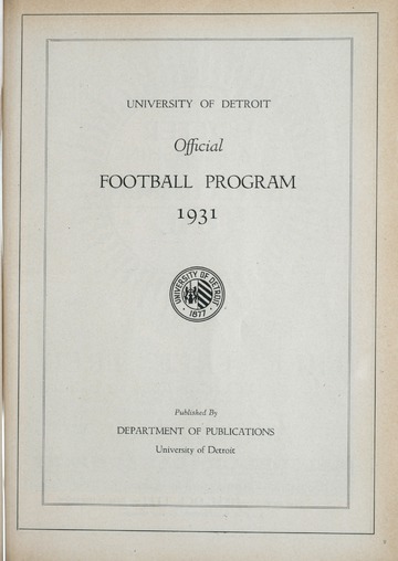 University of Detroit Football Collection: University of Detroit vs. Michigan State College Program