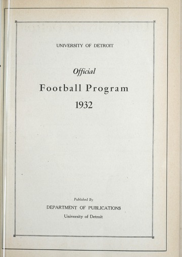 University of Detroit Football Collection: University of Detroit vs. Georgetown University Program