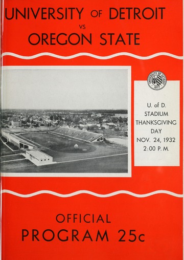University of Detroit Football Collection: University of Detroit vs. Oregon State Program