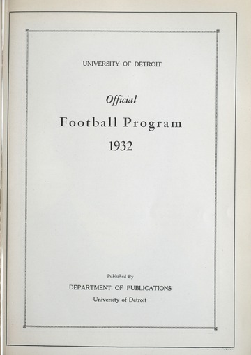University of Detroit Football Collection: University of Detroit vs. Oregon State Program