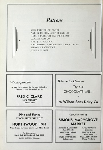 University of Detroit vs. Michigan State Normal Program