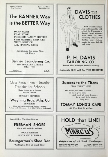 University of Detroit vs. Michigan State Normal Program