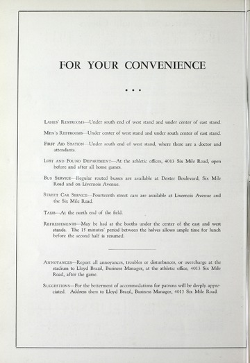 University of Detroit vs. Michigan State Normal Program