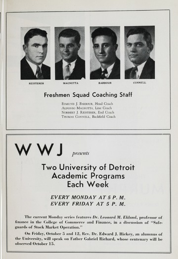 University of Detroit Football Collection: University of Detroit vs. Central State Teachers Program