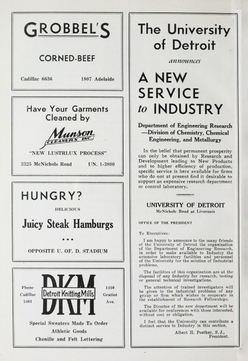 University of Detroit Football Collection: University of Detroit vs. Central State Teachers Program