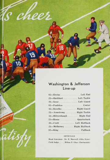 University of Detroit Football Collection: University of Detroit vs. Washington and Jefferson Program