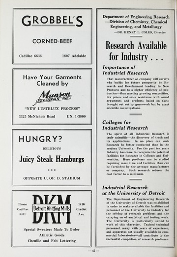 University of Detroit vs. Washington and Jefferson Program