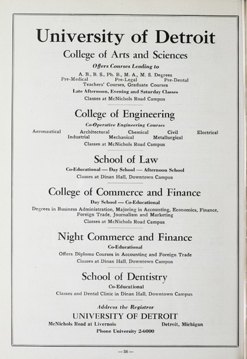 University of Detroit Football Collection: University of Detroit vs. Olkahoma A&M Program