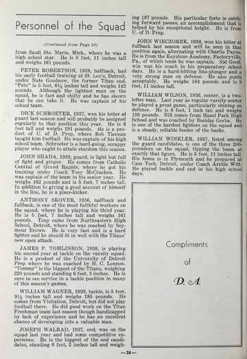 University of Detroit Football Collection: University of Detroit vs. Haskell Institute Program