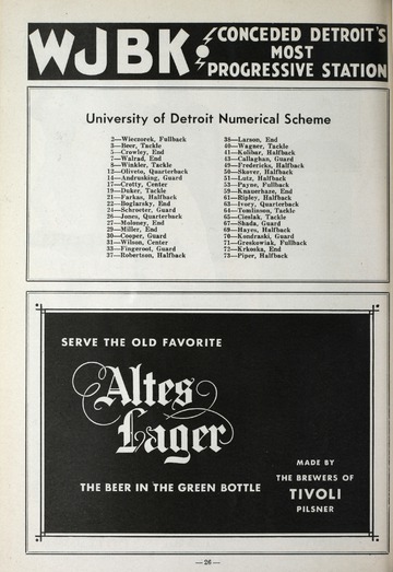 University of Detroit Football Collection: University of Detroit vs. Oklahoma Program