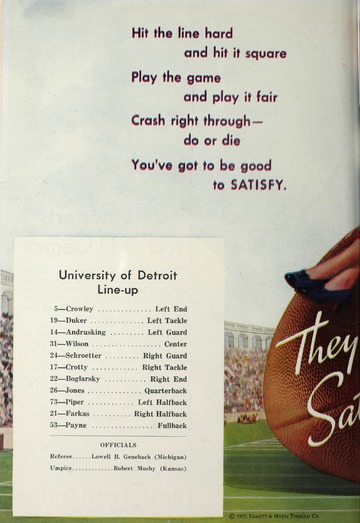 University of Detroit vs. Oklahoma Program